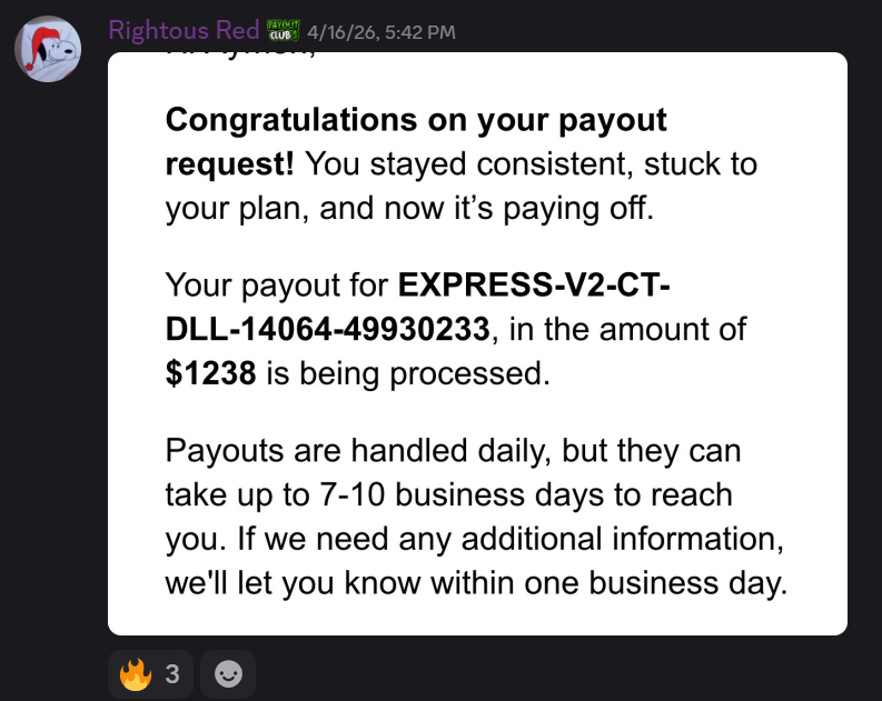 Trader payout proof