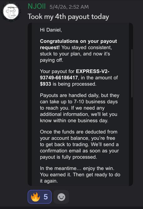 Trader payout proof
