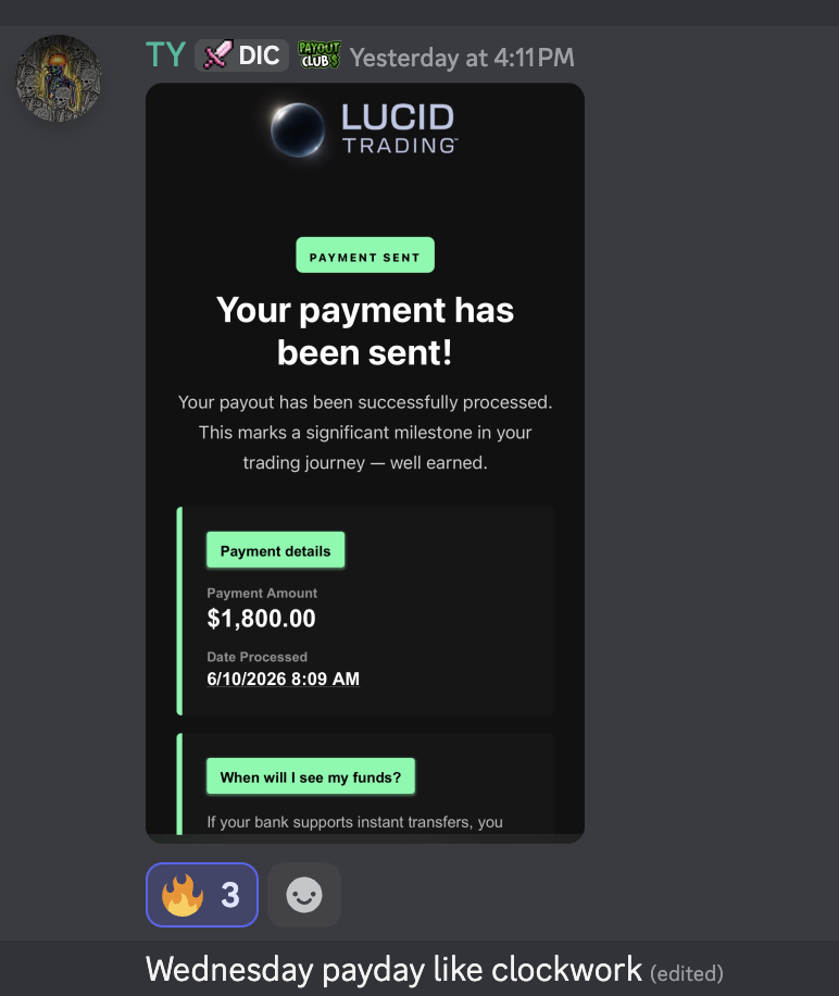 Trader payout proof
