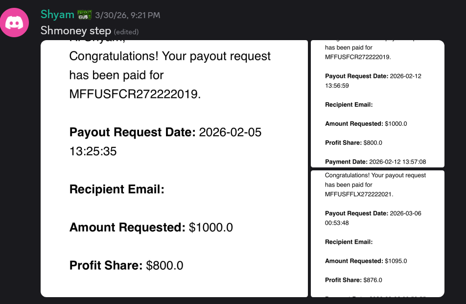 Trader payout proof