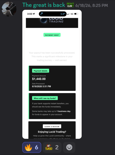 Trader payout proof