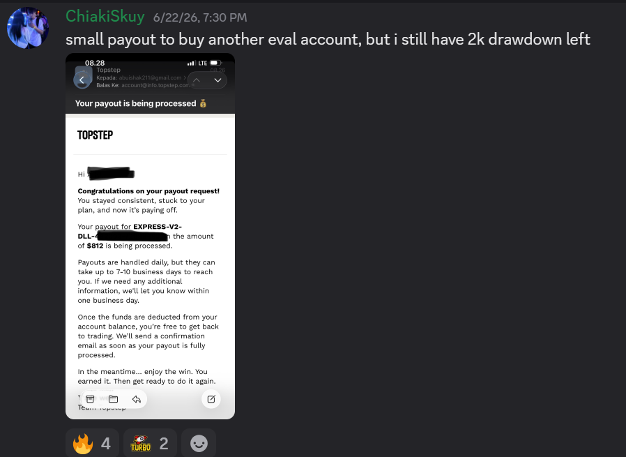 Trader payout proof