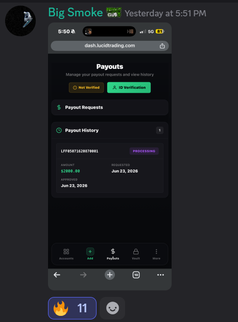 Trader payout proof